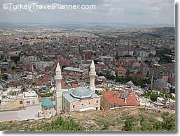 It lies on the lower slopes of a hill crowned by a ruined citadel dating from the seljuq period. Nevsehir Cappadocia Turkey