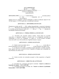Act constitutiv, cu toate modificările. Caen Obiect Unic De Activitate
