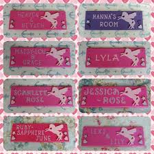 Include several pictures in a custom layout. Unicorn Bedroom Door Name Plaques Www Etsy Com Uk Shop Fairylanddecor Painted Name Signs Name Plaques Fence Signs