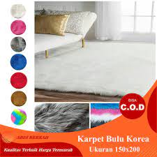 Karpet abu bulu domba bulat diameter 120 sudah pake antislip: Karpet Bulu Korea Besar Serbaguna Ukuran 150x200cm Karpet Permadani Bulu Halus Super Lembut Shopee Indonesia