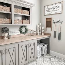 Farmhouse laundry room makeover on a budget using peel & stick subway tile wallpaper as well as peel & stick floor tile. 10 Farmhouse Laundry Room Ideas Life On Summerhill