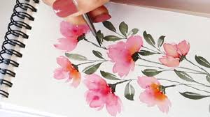 Watercolor flowers in a mason jar. How To Paint Easy And Quick Flower Bunch Watercolor Florals Easy Florals Painting Ideas Youtube