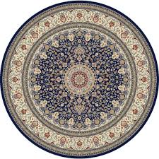 Home Decorators Collection Nicholson Blue Ivory 5 Ft X 5 Ft Round Indoor Area Rug 9172740310 The Home Depot