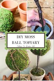 Diy Moss Ball Topiary Cottage On Bunker Hill In 2021 Diy Moss Ball Diy Easter Decorations Moss Balls