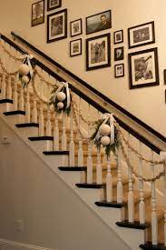 Love The Stair Decor By Miranda Christmas Stairs Decorations Diy Christmas Garland Christmas Apartment