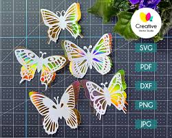 Download 3d Butterfly Cutting Template Svg Bundle