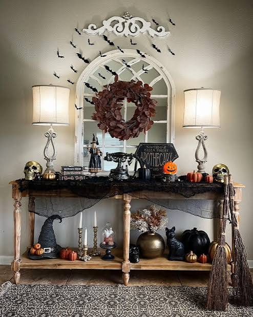 29 Halloween Entry Table Decor Ideas That Are Way Too Stylish to Be Spooky