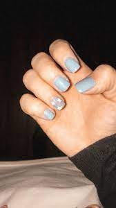 Dusty Blue Grey Star Dip Gel Nail Manicure Gel Manicure Nails Dip Gel Nails Gel Nails