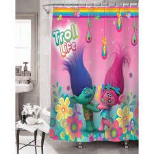 Trolls Kids Bathroom Decorative Fabric Shower Curtain 72 X 72 Walmart Com In 2020 Fabric Shower Curtains Shower Curtain Decor Kids Shower Curtain