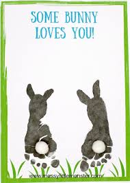 Footprint Bunny Craft Free Printable Keepsake Card In 2020 Baby Footprint Art Bunny Crafts Easter Crafts For Toddlers