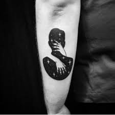 Black And White Space Tattoo You Are My Universe Space Tattoo Negative Space Tattoo Tattoos