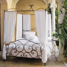 Lit A Baldaquin 160x200 En Metal Marron Camas Con Dosel Camas Cama Baldaquino
