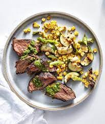 Grilled Hanger Steak With Charred Succotash Recipe Recipe Hanger Steak Succotash Recipe Succotash