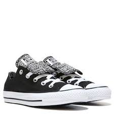 Black And White Low Top Converse Women S Chuck Taylor All Star Double Tongue Low Top Sneaker Chuck Taylors Sneakers Chucks