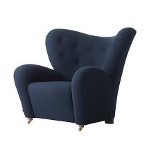 Tired Man Overstuffed Chair Dark Blue Fabric Overstuffed Chairs Armchair Scandinavian Design Armchair