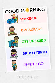 Free Morning Routine Printables For Kids Morning Routine