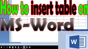 How To Insert Table Menu In Ms Word Ms Word Insert Menu Microsoft Word In 2020 Ms Word Microsoft Word 2016 Words