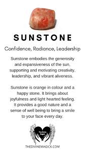 Sunstone Crystal Meaning Card In 2020 Crystal Meanings Crystal Healing Stones Sunstone Meaning