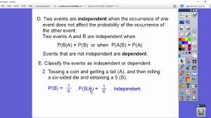 Conditional Probability And The Multiplication Rule Section 3 2 Youtube