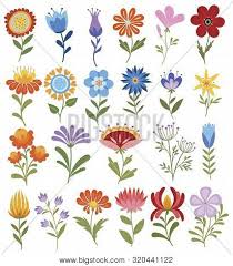 Marsala is mini pack or tribe flower collection by graphic box. Set Stylized Flowers Vector Photo Free Trial Bigstock