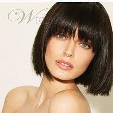 Short Straight Bob Wig 100 Human Hair With Full Bangs 10 Inches Short Hair Styles Hair Styles Thick Hair Styles