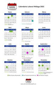 Anticipate a los días festivos de tu provincia y planifica tus vacaciones. Calendario Laboral De Malaga 2021 Dias Festivos Y Puentes