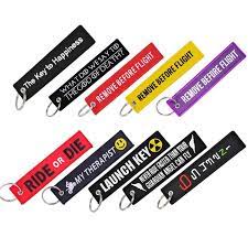 Cute Keychains For Motorcycles Cars Embroidery Key Rings Key Holder Motorcycle Keychain Car Keychain Key Fobs