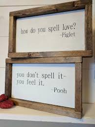Rustic Farmhouse Inspired Pooh And Piglet By Mytrustedtreasures Wood Frame Sign Wood Signs Rustic House