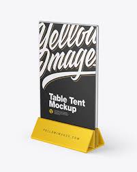 You can use it to create artwork for. Glass Table Tent Mockup In Indoor Advertising Mockups On Yellow Images Object Mockups