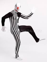 High class lycra spandex fabric, comfortable wearing with good elasticity and excellent ventilation. Black And White Strip Clown Full Body Halloween Spandex Holiday Unisex Cosplay Zentai Suit Zentaizentai Com