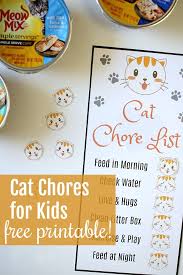 pet care for kids free printable kids pet chores chart