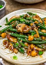 Asian Green Beans And Mushrooms Recipe Asian Green Beans Green Beans Whole Food Recipes