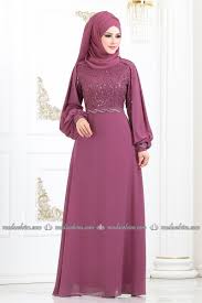 Moda Selvim Kolu Pelerinli Tesettur Abiye Alm52736 Gul Kurusu Gaun
