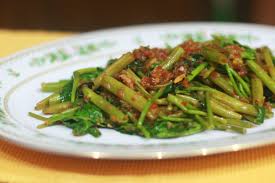 Make Sambal Kangkung With Shrimp Paste At Home Recipe Shrimp Paste Vegetable Recipes Recipes