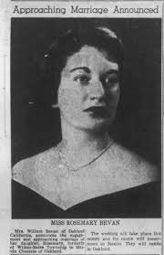 Rosemary Bevan engagement to Melvin Roy Chastain