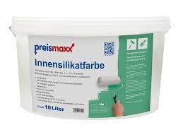 Preismaxx Innensilikatfarbe Wandfarbe Weiss 10 L Real De