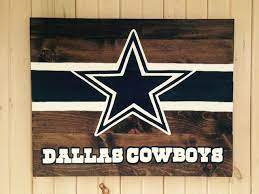 80 Dallas Cowboys Star And Stripe Hand Painted Wooden Sign The Sign Pictured Is 24 Tall By 30 Dallas Cowboys Decor Dallas Cowboys Crafts Cowboys Sign