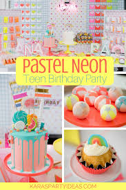Kara S Party Ideas Pastel Neon Teen Birthday Party Kara S Party Ideas