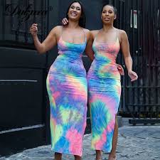 899.99 and women's rella sweatpants worth rs. Dulzura 2019 Summer Women Long Dress Bandage Backless Sexy Tie Dye Bodycon Party Dress Festival Clothes Slit Elegant Streetwear Dresses Aliexpress