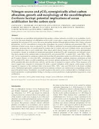Nitrogen source and pCO2 synergistically affect carbon allocation, growth  and morphology of the coccolithophore Emiliania huxleyi: potential  implications of ocean acidification for the carbon cycle
