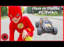 Superman Vs Flash Vs Rc Monster Truck Traxxas Edition Superhero Real Life Movie Comic Superherokids Monster Trucks Rc Monster Truck Flash Vs