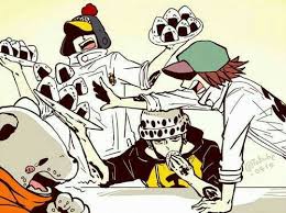 Bepo Law Shachi Penguin Funny Eating Onigiri Rice Balls One Piece One Piece Anime One Piece Pictures Trafalgar Law