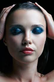 Young Woman with Perfect Skin and Blue-green Smoky Eyes Eye Shad Stock  Image
