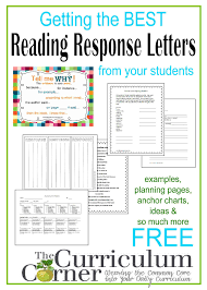 Reading Response Letters The Curriculum Corner 4 5 6