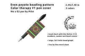 color therapy pen cover even peyote beading pdf pattern pen wrap for g2 pilot instant download handmade cheer up gift diy delica beads 11 0