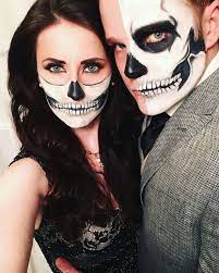Couple Costume Ideas Half Skull Makeup Skull Halloween Dressy Diy Facepaint Ha Halloween Makeup Sugar Skull Cool Halloween Makeup Sugar Skull Halloween