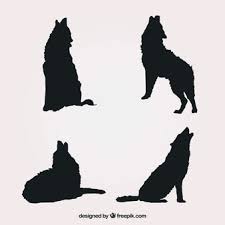 Wolf head in zentangle style. Free Vector Pack Of Four Silhouettes Of Wolves