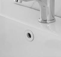 Ghiera con foro bianca opaca troppo pieno lavabo e bidet da 24 o 28 mm