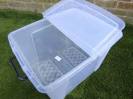 Wire containers make a great addition to your storage system. Heavy Duty Stacking Plastic Storage Boxes With Lid Locking Handles 3 S Uk Gardens Co Uk