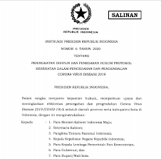 Menjatuhkan sanksi administratif kepada pelaku usaha yang melanggar ketentuan. Presiden Teken Inpres Peningkatan Disiplin Dan Penegakan Hukum Protokol Kesehatan Covid 19